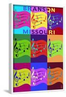 Branson, Missouri - Music Notes Pop Art-Lantern Press-Framed Art Print