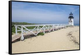 Brant Lighthouse, Nantucket Harbor, Nantucket, Massachusetts, USA-Lisa S^ Engelbrecht-Framed Stretched Canvas