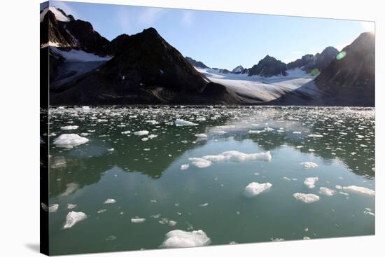 Brash Ice from the Waggonbreen Glacier, Magdalenefjord, Svalbard-David Lomax-Stretched Canvas