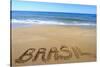 Brasil Written On Sandy Beach-viperagp-Stretched Canvas