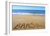 Brasil Written On Sandy Beach-viperagp-Framed Premium Giclee Print