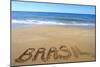 Brasil Written On Sandy Beach-viperagp-Mounted Premium Giclee Print