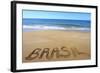 Brasil Written On Sandy Beach-viperagp-Framed Art Print