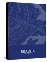 Brasilia, Brazil Blue Map-null-Stretched Canvas