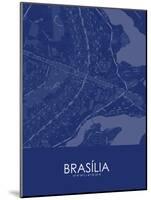 Brasilia, Brazil Blue Map-null-Mounted Poster