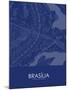 Brasilia, Brazil Blue Map-null-Mounted Poster