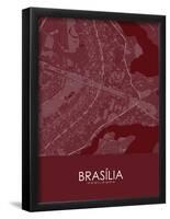 Brasilia, Brazil Red Map-null-Framed Poster