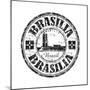 Brasilia Grunge Rubber Stamp-oxlock-Mounted Premium Giclee Print