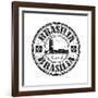 Brasilia Grunge Rubber Stamp-oxlock-Framed Art Print