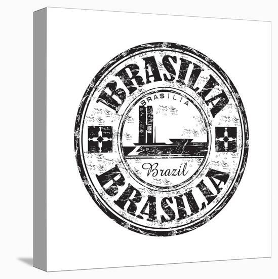 Brasilia Grunge Rubber Stamp-oxlock-Stretched Canvas