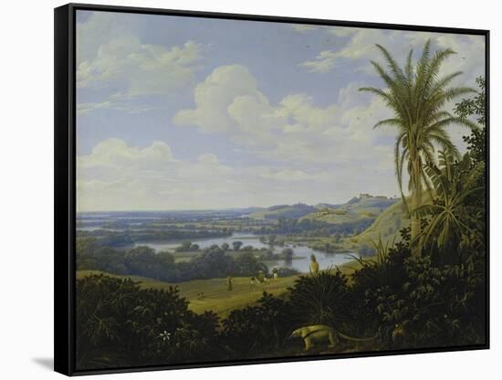 Brasilian Landscape with Anteater. Probably 1649-Frans Post-Framed Stretched Canvas