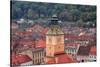 Brasov, Romania. Rooftops and city from hilltop. Clock tower.-Emily Wilson-Stretched Canvas