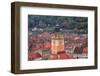 Brasov, Romania. Rooftops and city from hilltop. Clock tower.-Emily Wilson-Framed Photographic Print