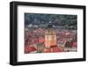 Brasov, Romania. Rooftops and city from hilltop. Clock tower.-Emily Wilson-Framed Photographic Print
