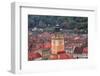 Brasov, Romania. Rooftops and city from hilltop. Clock tower.-Emily Wilson-Framed Photographic Print