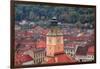 Brasov, Romania. Rooftops and city from hilltop. Clock tower.-Emily Wilson-Framed Photographic Print