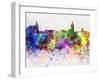 Brasov Skyline in Watercolor Background-paulrommer-Framed Art Print