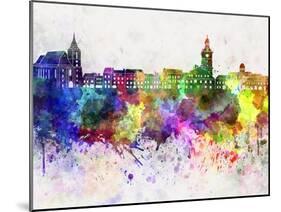 Brasov Skyline in Watercolor Background-paulrommer-Mounted Art Print