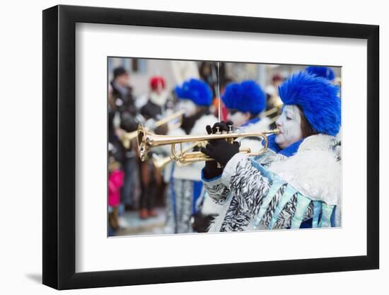 Brass Band, Fasnact Spring Carnival Parade, Monthey, Valais, Switzerland, Europe-Christian Kober-Framed Photographic Print