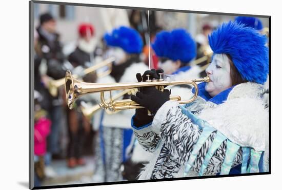 Brass Band, Fasnact Spring Carnival Parade, Monthey, Valais, Switzerland, Europe-Christian Kober-Mounted Photographic Print