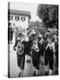 Brass Band Playing For Bavarian Wedding Procession-Stan Wayman-Stretched Canvas