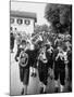Brass Band Playing For Bavarian Wedding Procession-Stan Wayman-Mounted Photographic Print