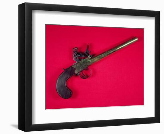 Brass-Barrelled Sea Service Boarding Pistol, Flintlock, C.1750 (Wood and Metal)-English-Framed Premium Giclee Print