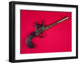 Brass-Barrelled Sea Service Boarding Pistol, Flintlock, C.1750 (Wood and Metal)-English-Framed Giclee Print