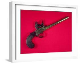 Brass-Barrelled Sea Service Boarding Pistol, Flintlock, C.1750 (Wood and Metal)-English-Framed Giclee Print