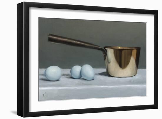 Brass Pan and Blue Eggs, 2011-James Gillick-Framed Giclee Print