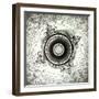 Brass Wind Compass, by Jacobus Lusuerg, Rome, 1687-null-Framed Giclee Print