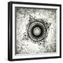 Brass Wind Compass, by Jacobus Lusuerg, Rome, 1687-null-Framed Giclee Print