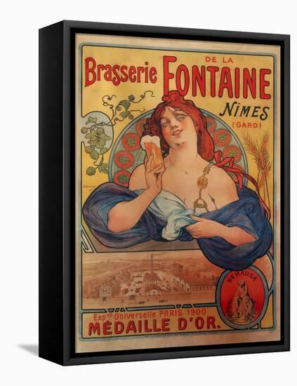 Brasserie Fontaine-null-Framed Stretched Canvas