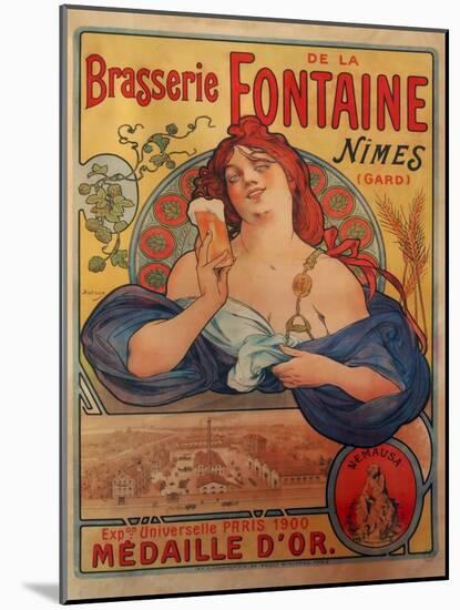 Brasserie Fontaine-null-Mounted Giclee Print