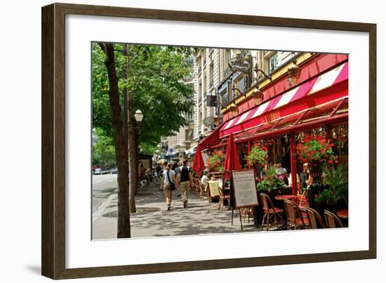 Brasserie La Taverne on Boulevard des Italiens, Paris, Ile de France, France-null-Framed Art Print