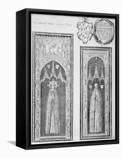 Brasses of John Newcourt and Brome Whorewood in Old St Paul's Cathedral, City of London, 1656-Wenceslaus Hollar-Framed Stretched Canvas