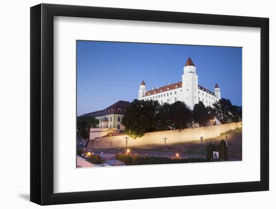 Bratislava Castle at Dusk, Bratislava, Slovakia, Europe-Ian Trower-Framed Photographic Print