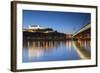 Bratislava Castle, St Martin's Cathedral and New Bridge at Dusk, Bratislava, Slovakia-Ian Trower-Framed Photographic Print