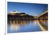 Bratislava Castle, St Martin's Cathedral and New Bridge at Dusk, Bratislava, Slovakia-Ian Trower-Framed Premium Photographic Print