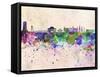 Bratislava Skyline in Watercolor Background-paulrommer-Framed Stretched Canvas