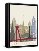 Bratislava Skyline Poster-paulrommer-Framed Stretched Canvas
