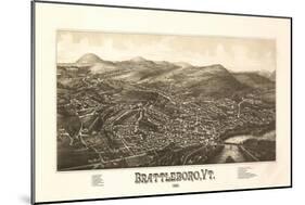 Brattleboro, Vermont - Panoramic Map-Lantern Press-Mounted Art Print