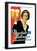 Braustube Hurlimann Hauptbahnhof-Hugo Laubi-Framed Art Print