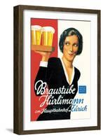 Braustube Hurlimann Hauptbahnhof-Hugo Laubi-Framed Art Print