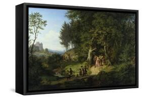 Brautzug in Einer Fruehlingslandschaft, 1847-Ludwig Richter-Framed Stretched Canvas