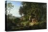 Brautzug in Einer Fruehlingslandschaft, 1847-Ludwig Richter-Stretched Canvas