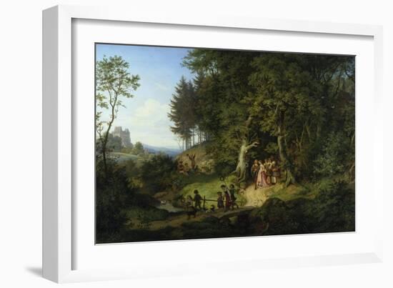 Brautzug in Einer Fruehlingslandschaft, 1847-Ludwig Richter-Framed Giclee Print