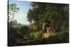 Brautzug in Einer Fruehlingslandschaft, 1847-Ludwig Richter-Stretched Canvas