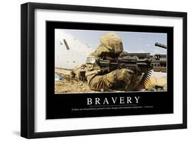 Bravery: Inspirational Quote and Motivational Poster-null-Framed Photographic Print