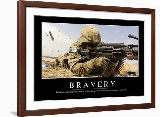 Bravery: Inspirational Quote and Motivational Poster-null-Framed Photographic Print